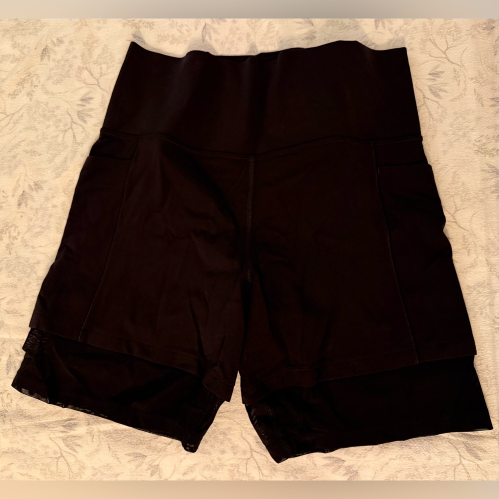 Athleta Black Mesh Me Up Shorts